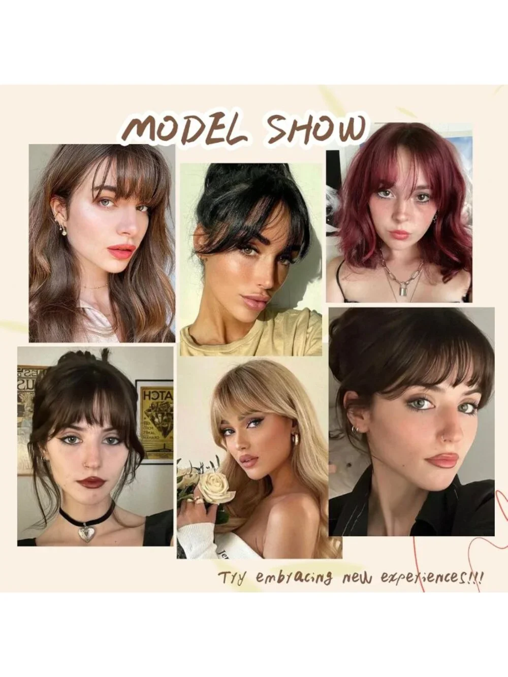 100% Human Hair Clip-In Bangs for Women | Wispy Honey Brown Fringe, Easy to